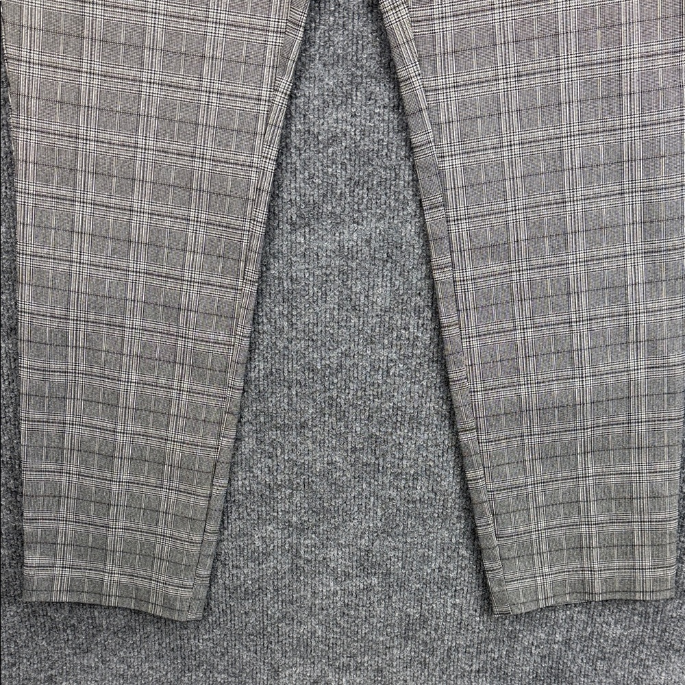 Candies Plaid Slim Ankle Pull-On Slacks with Zip Design - Grey Plaid - Large - Picture 6 of 16